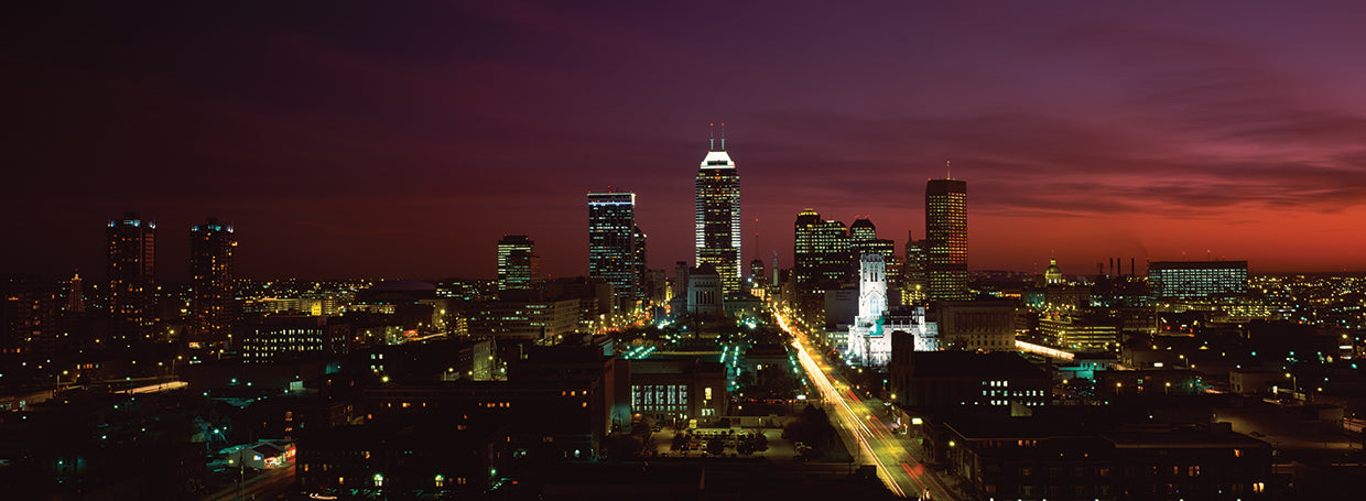 Noche en la ciudad de Indy Lienzo