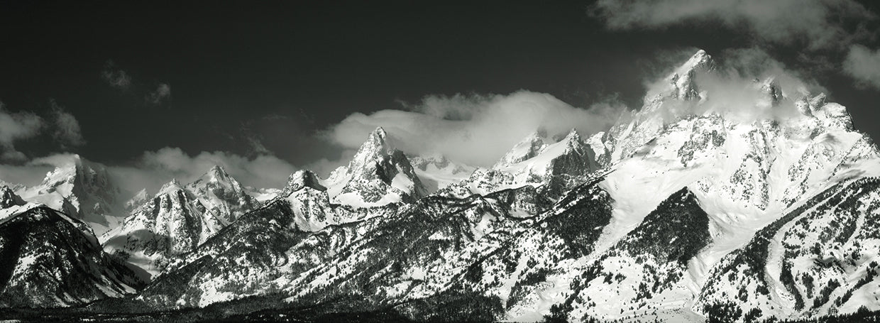 Silver Snow Peaks Tetons Lienzo