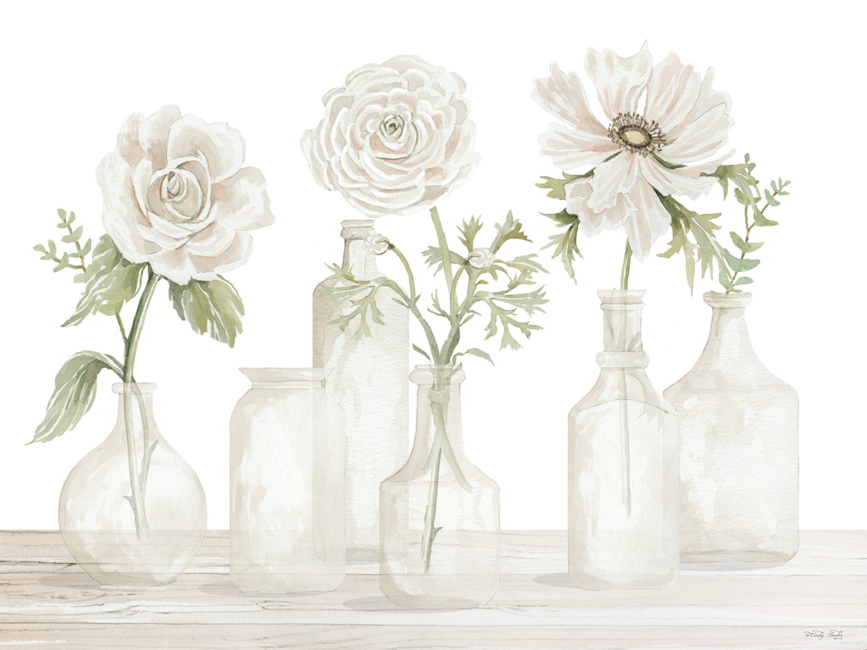 Bottles and Flowers I