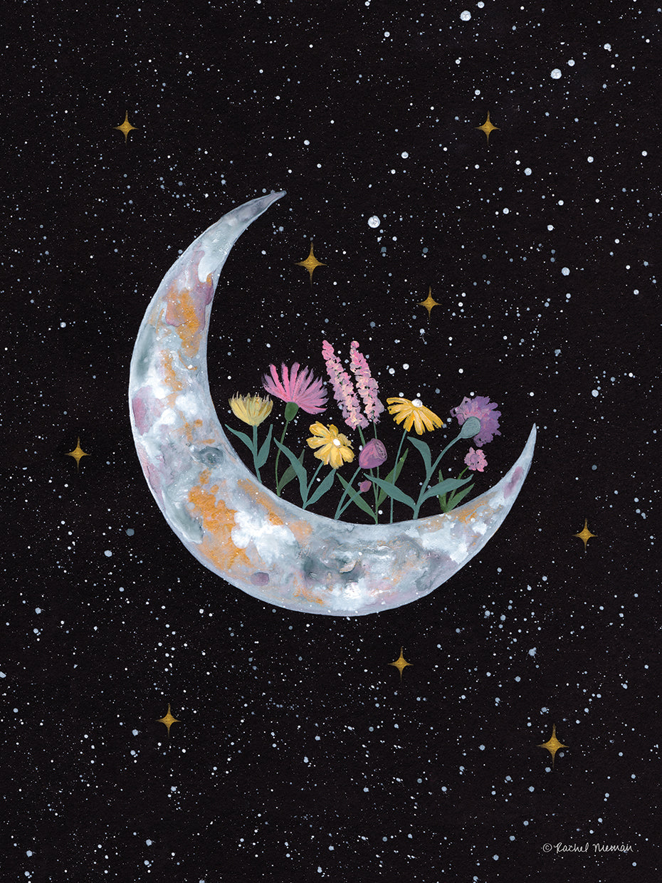Flowers on Crescent Moon