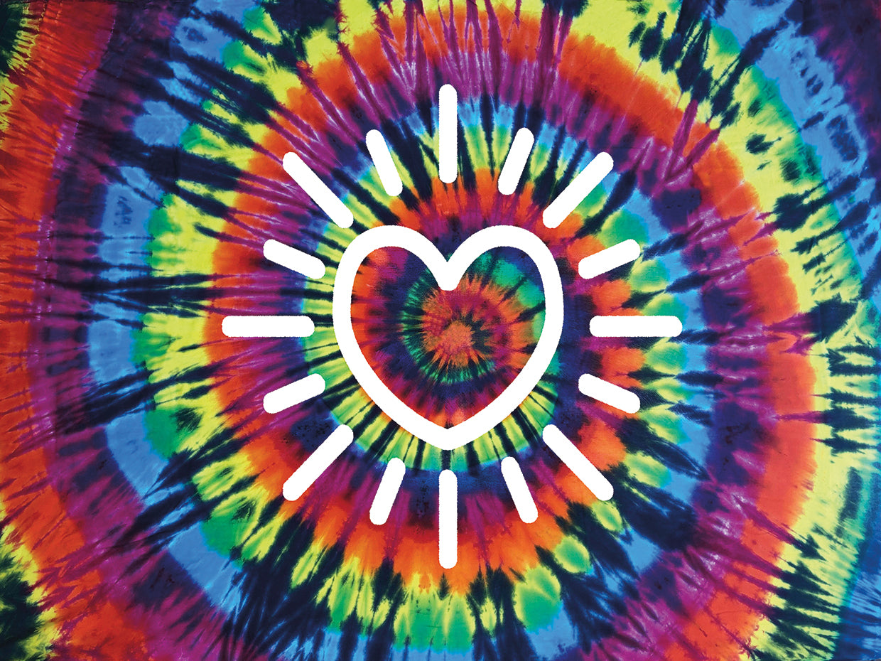 Tie Dye Rainbow Radiant Heart