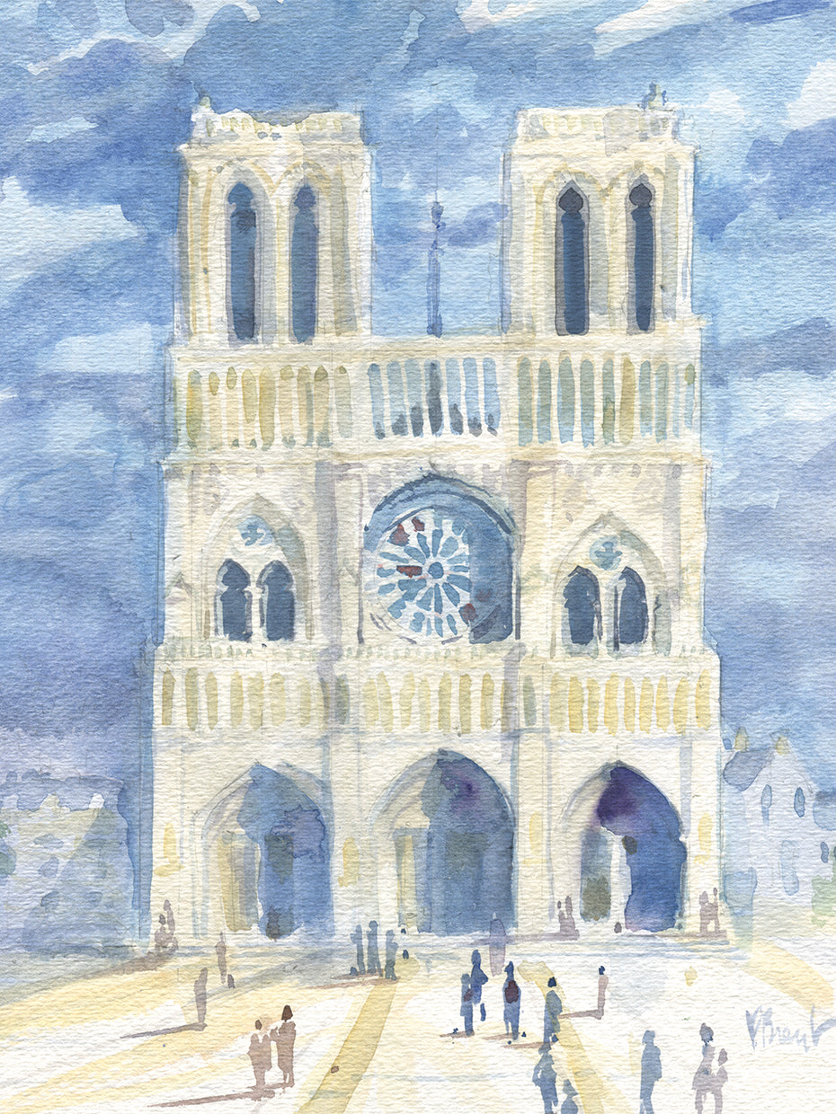 Notre Dame a la luz del sol Lienzo