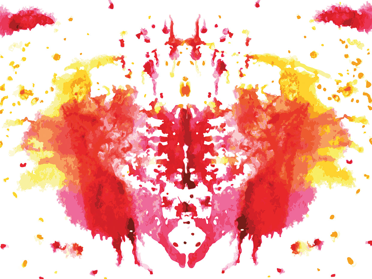 Watercolor symmetrical Rorschach blot
