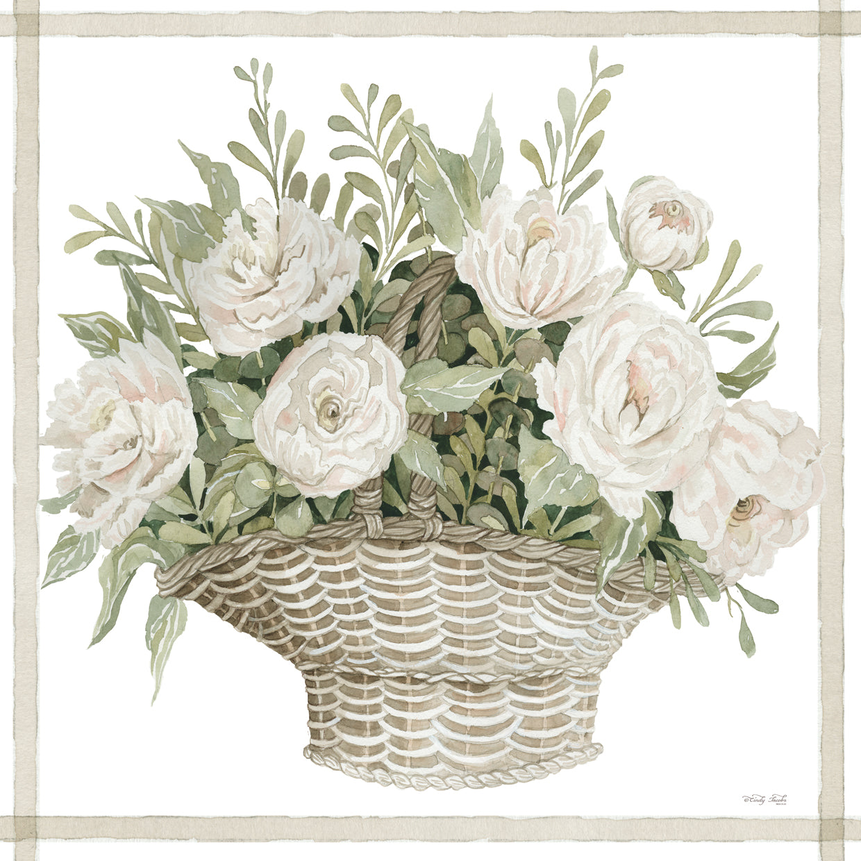 Basket of Peonies