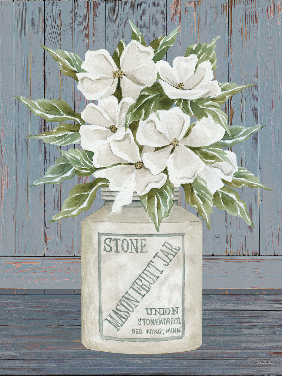 Floral Mason Fruit Jar