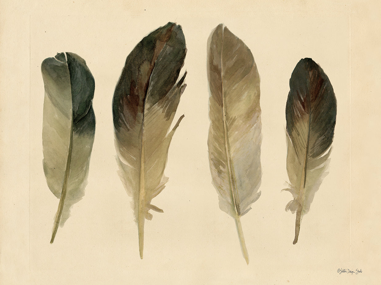 Cuatro plumas Lienzo