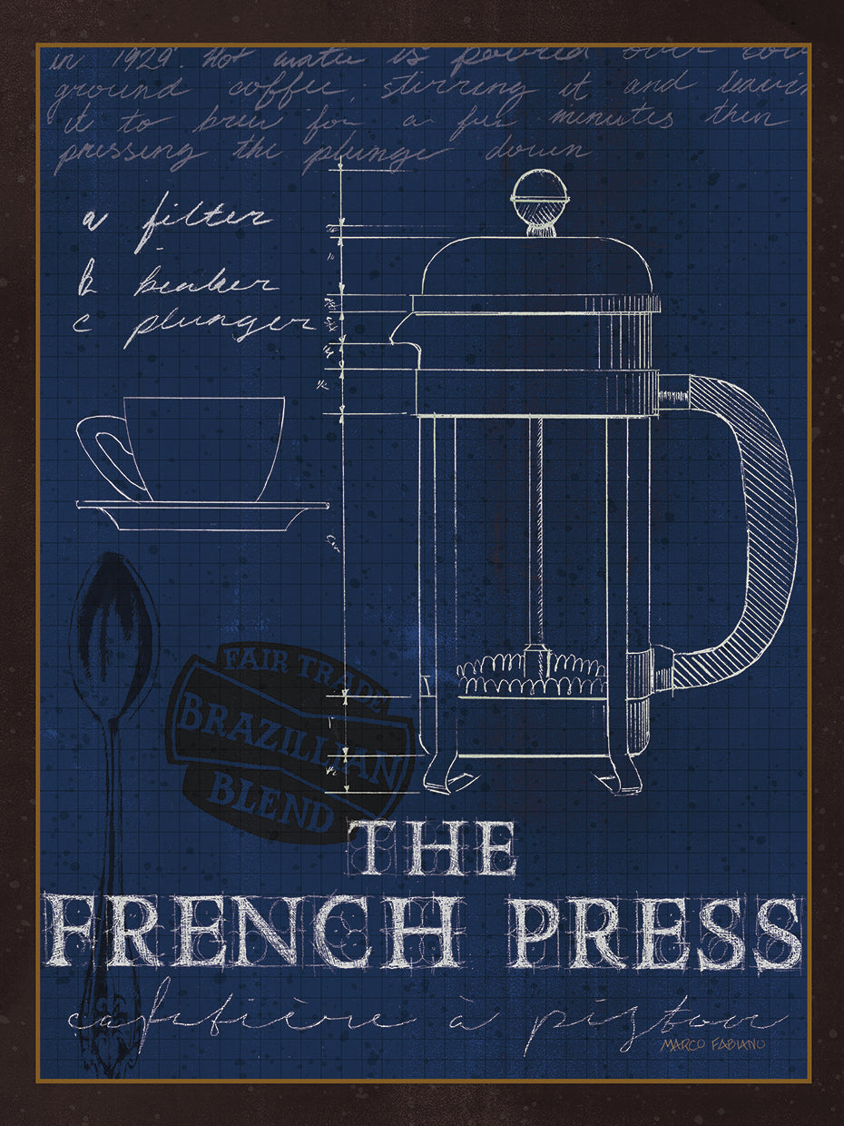 Coffee Blueprint I Indigo