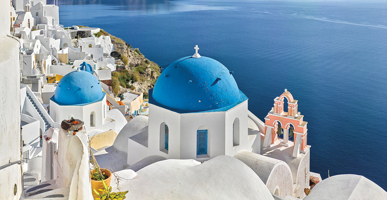 Santorini desde arriba Lienzo
