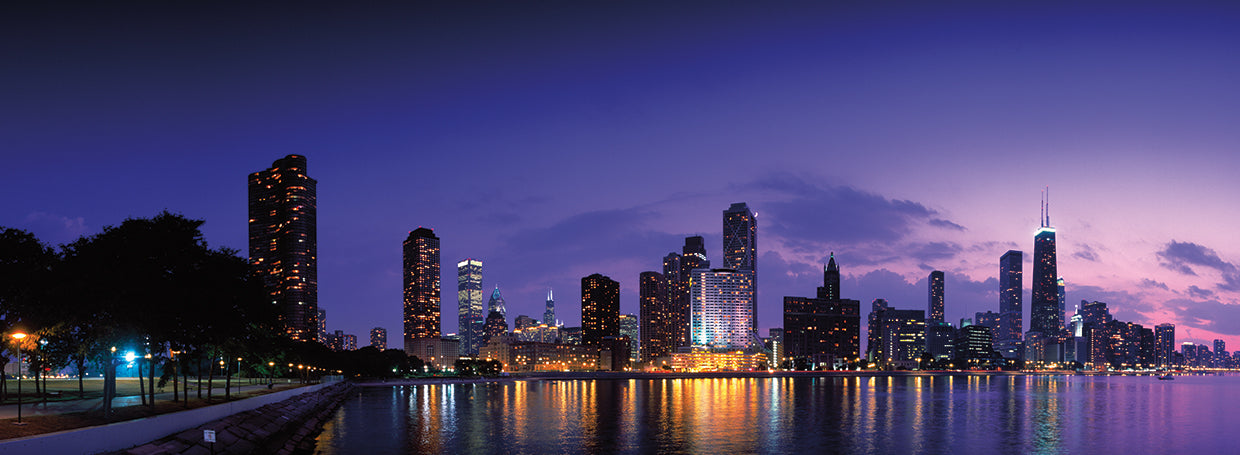 Illuminated Chicago Skyline