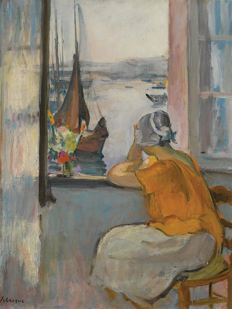 Jeune Femme Devant La Fenêtre Ouverte À L’île D’yeu