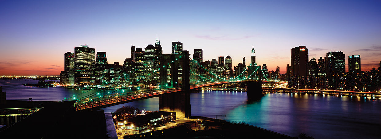 Luces verdes del puente de Brooklyn Lienzo