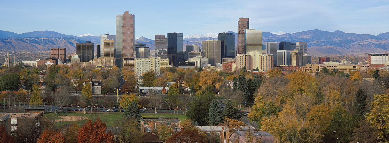 Denver Cityscape with Mountains