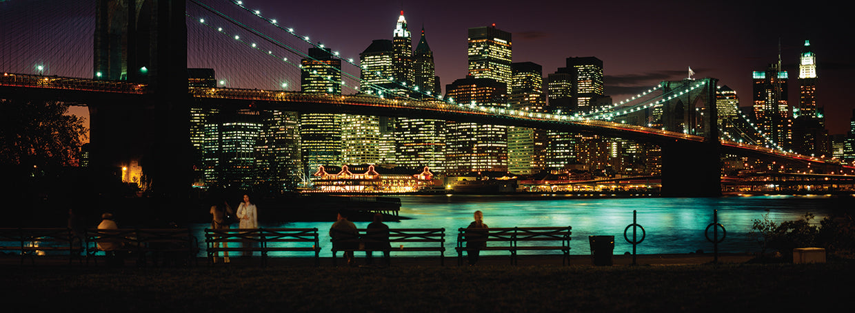 Brooklyn Bridge Lit for Night