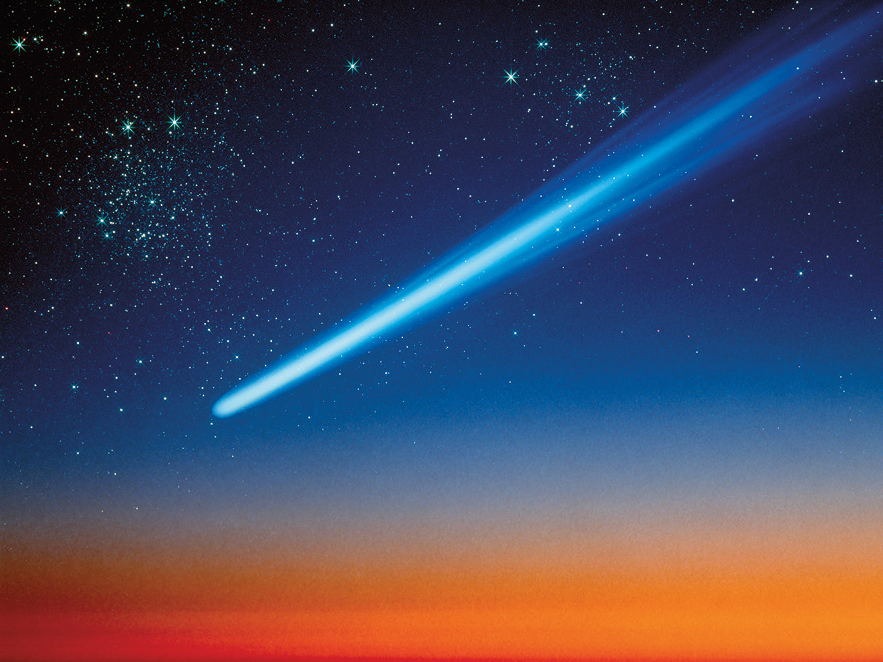 Rayas de cometa en la noche Lienzo