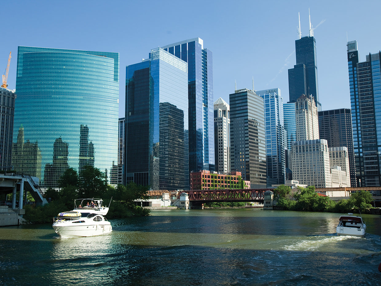 Motorboats In Chicago River