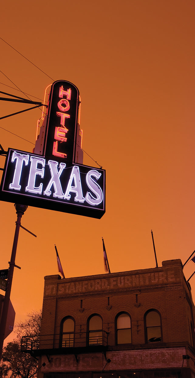 Letrero de neón del hotel Texas Lienzo