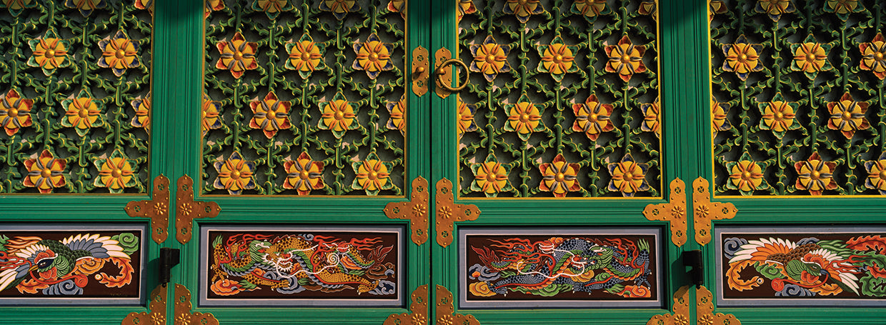 Buddhist Temple's Door Paintings