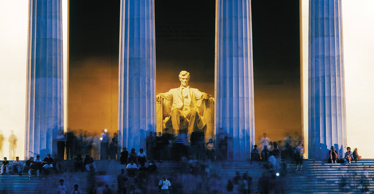 Turistas en Lincoln Memorial Lienzo