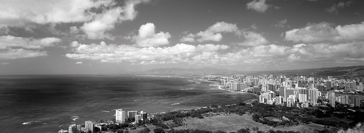 Honolulu Cityscape in Monochrome