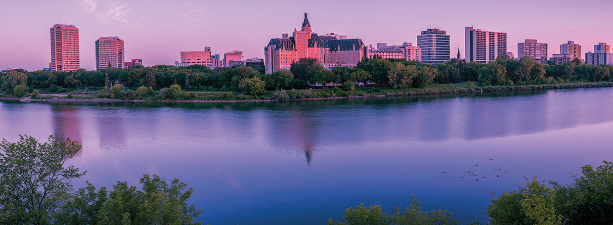 Amanecer sobre el río Saskatchewan Lienzo