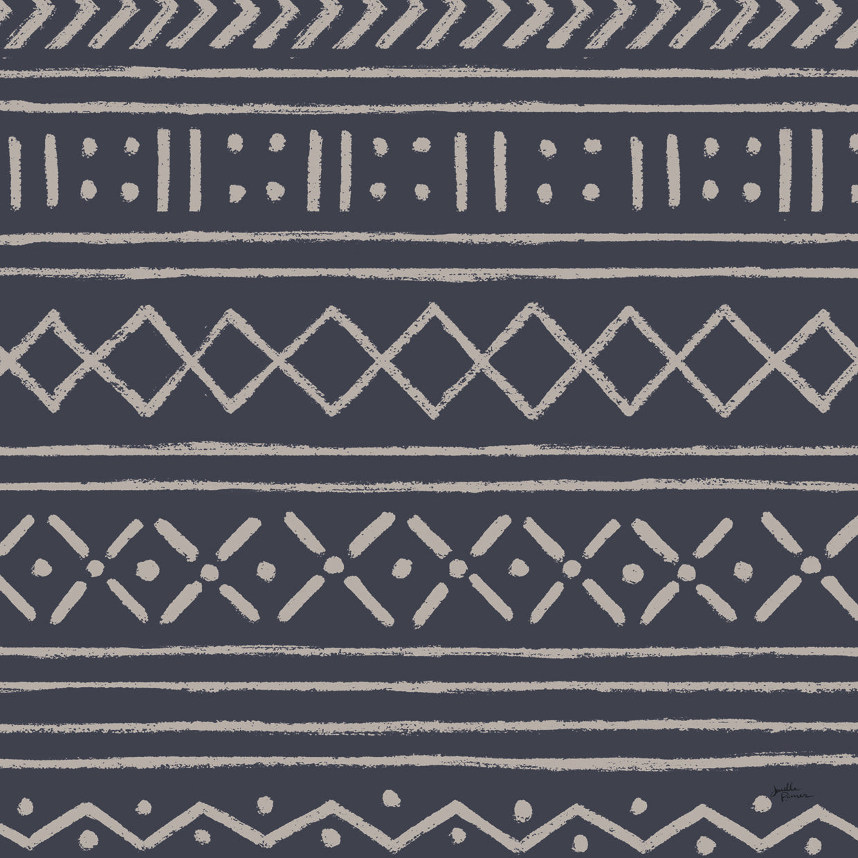 Jungle Love Pattern V Blue Sq I