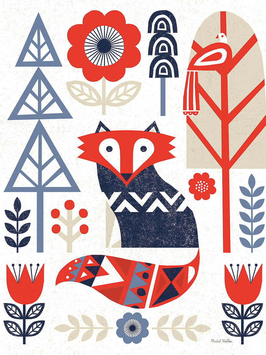 Folk Lodge Fox Red Navy