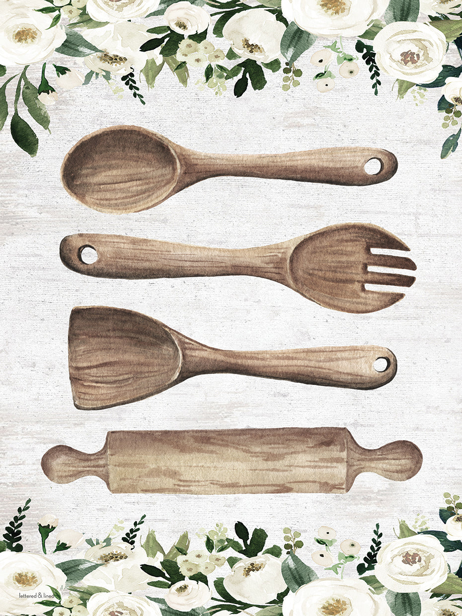 lettered & lined's Wooden Utensils Canvas Art Prints Fine Art Canvas