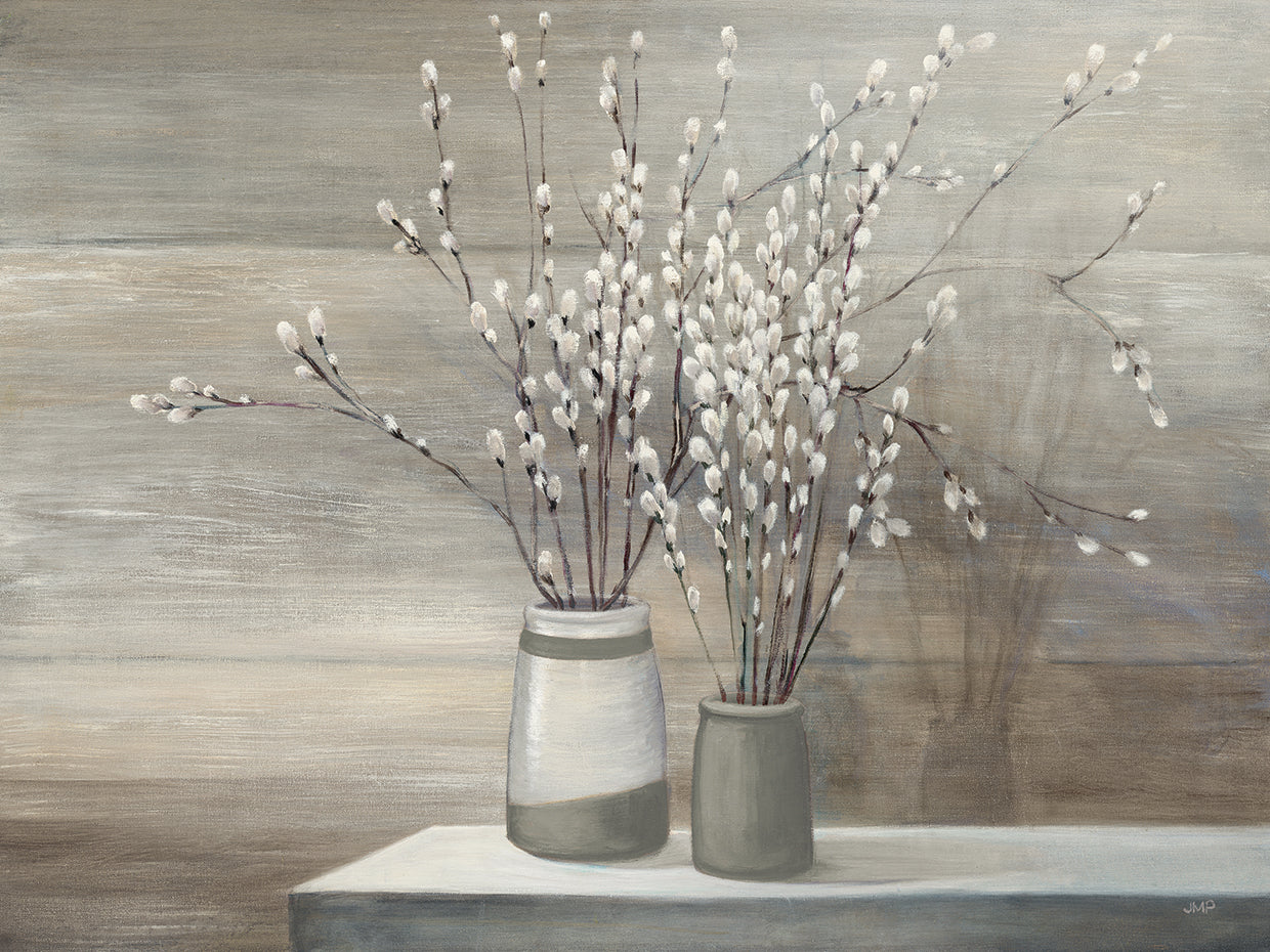 Pussy Willow Still Life Gray Pots