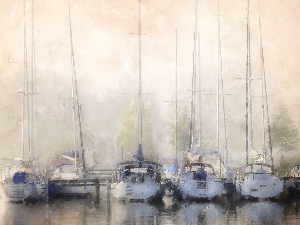 Sailboats In Fog