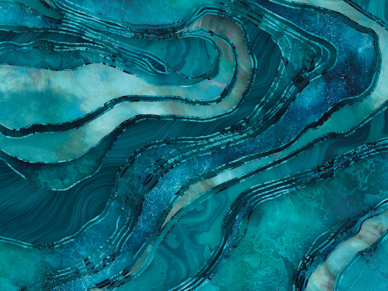 Glamour Marble Amber Turquoise