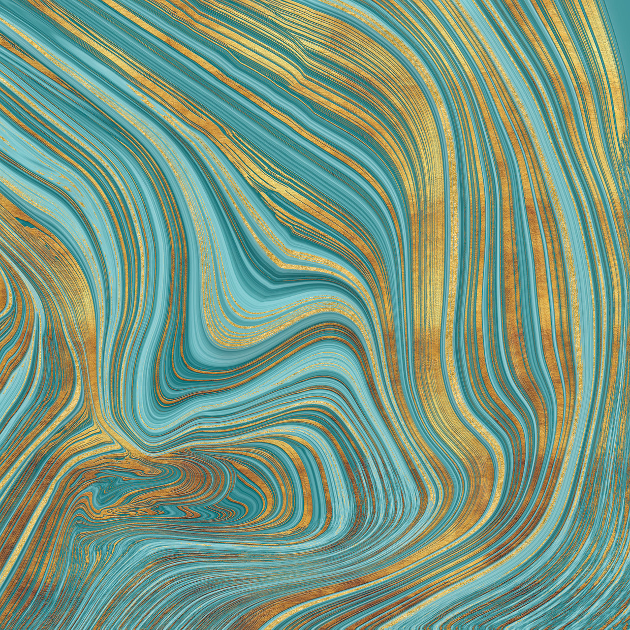 Liquid Stone Teal Gold