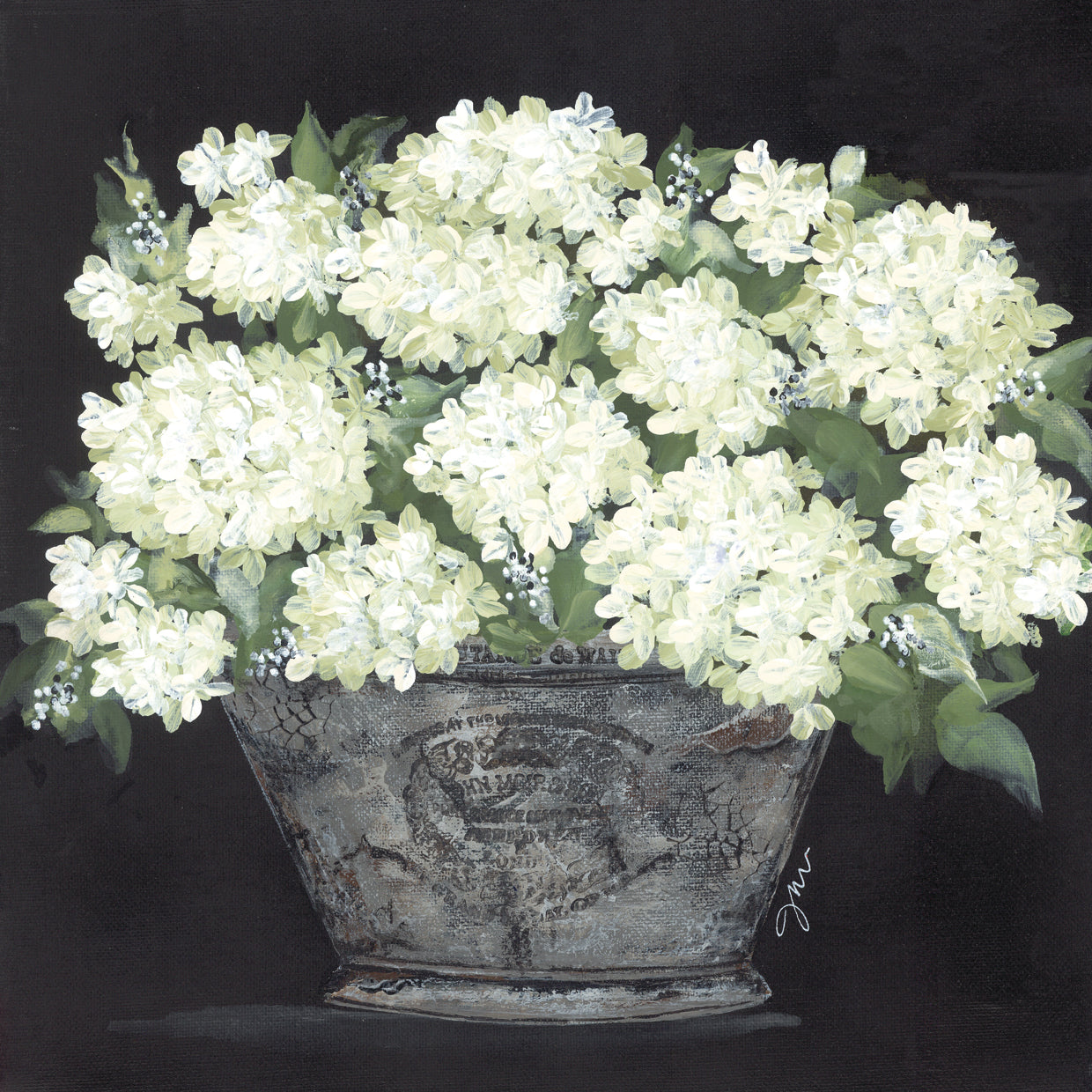 Snowball Hydrangea Pail