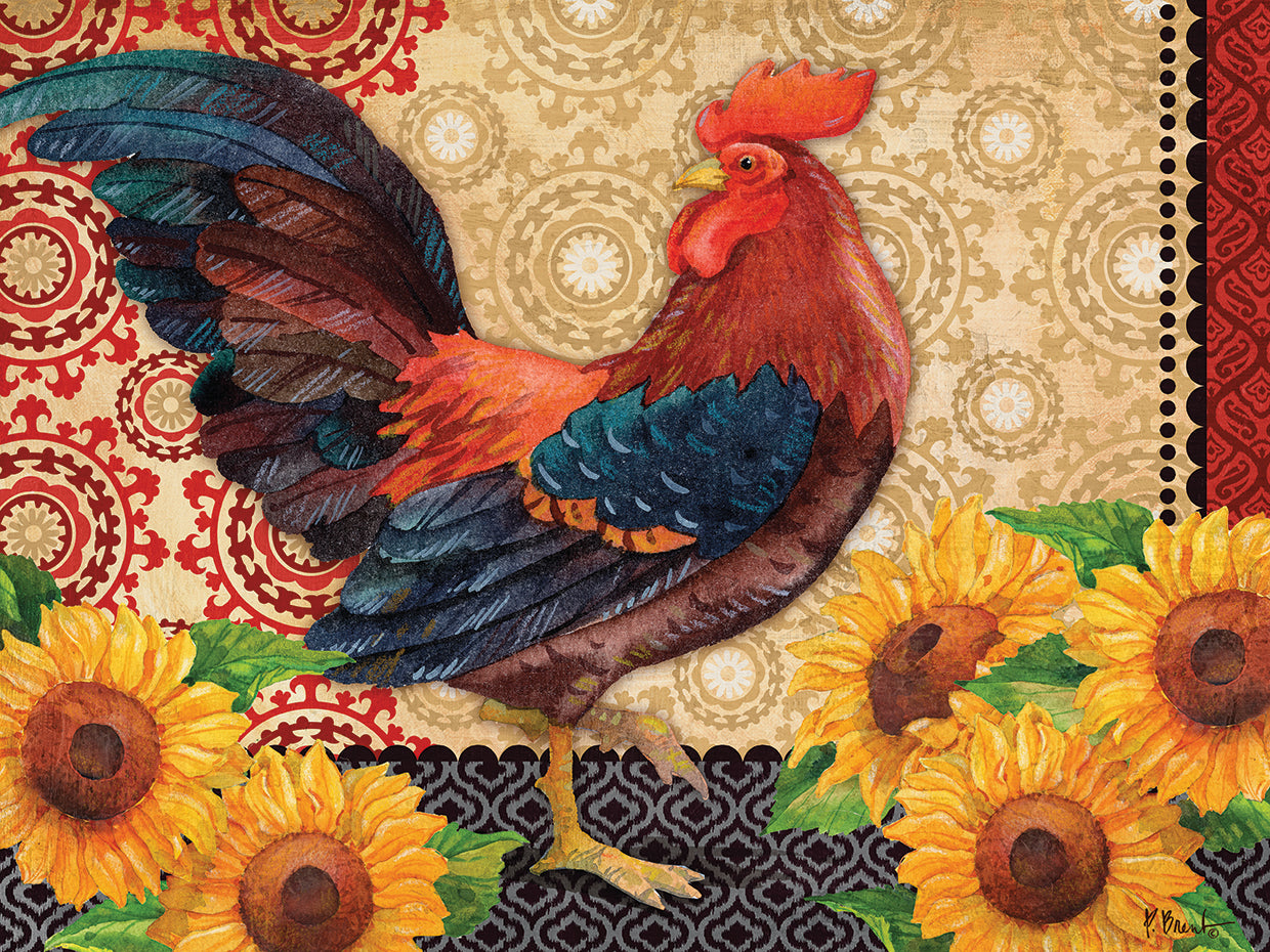 Gallos y Girasoles Horizontales Lienzo