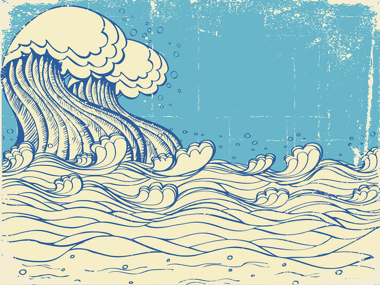 Ocean Retro Sketch