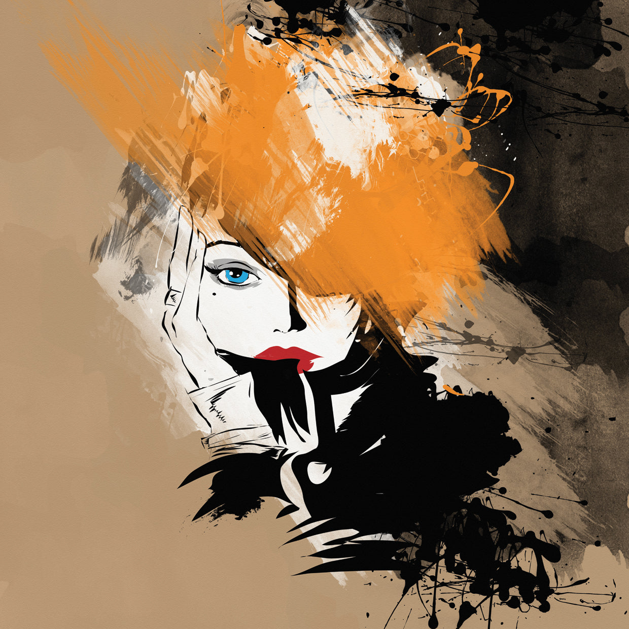Chica elegante en abstracto Lienzo