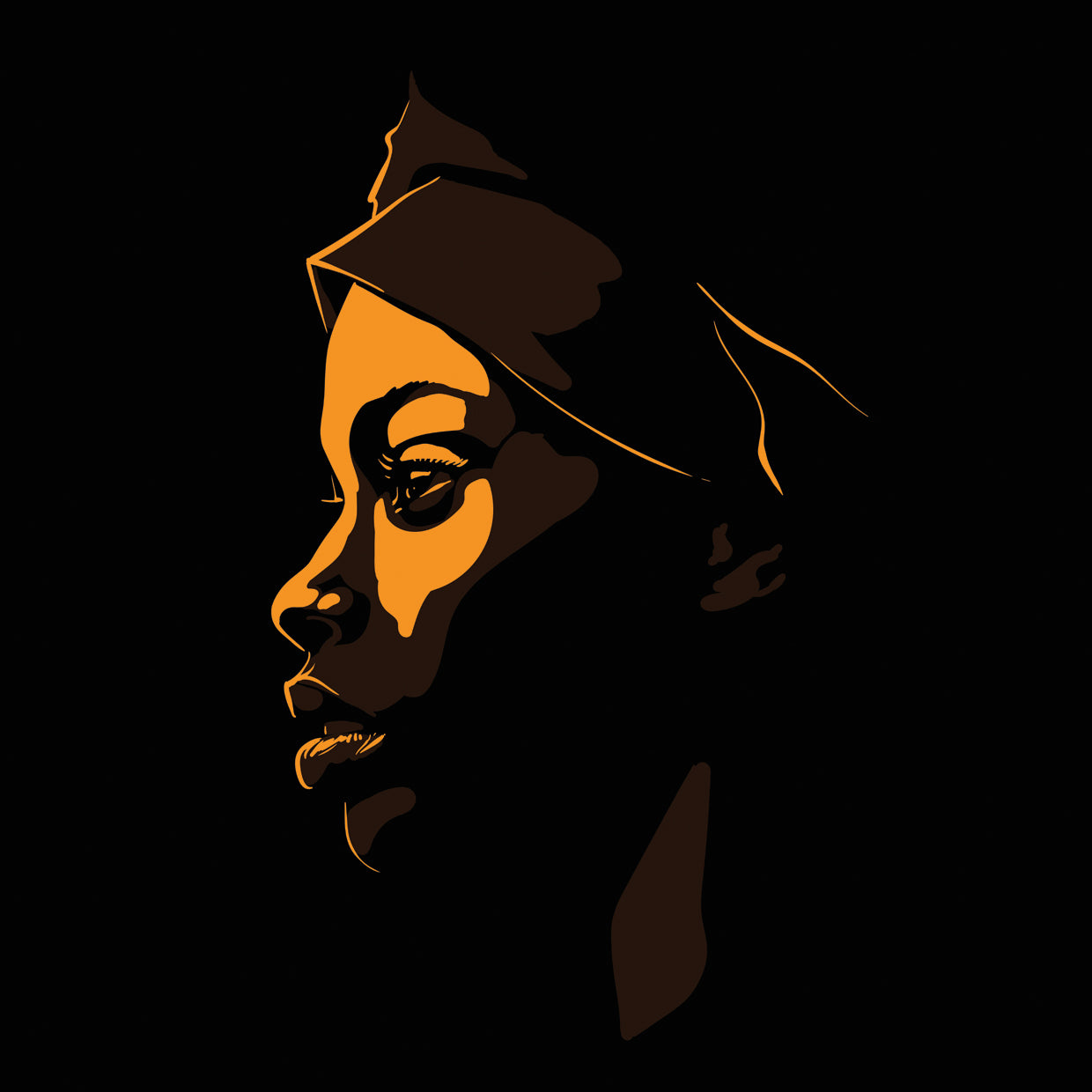 African American Girl Silhouette
