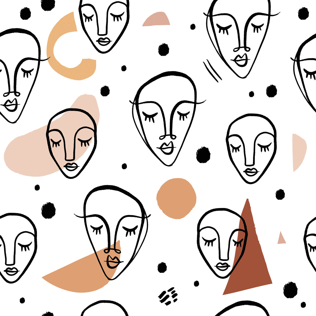 Face Doodle Pattern
