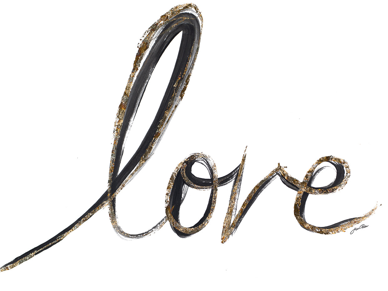 Black and Gold Strokes Love