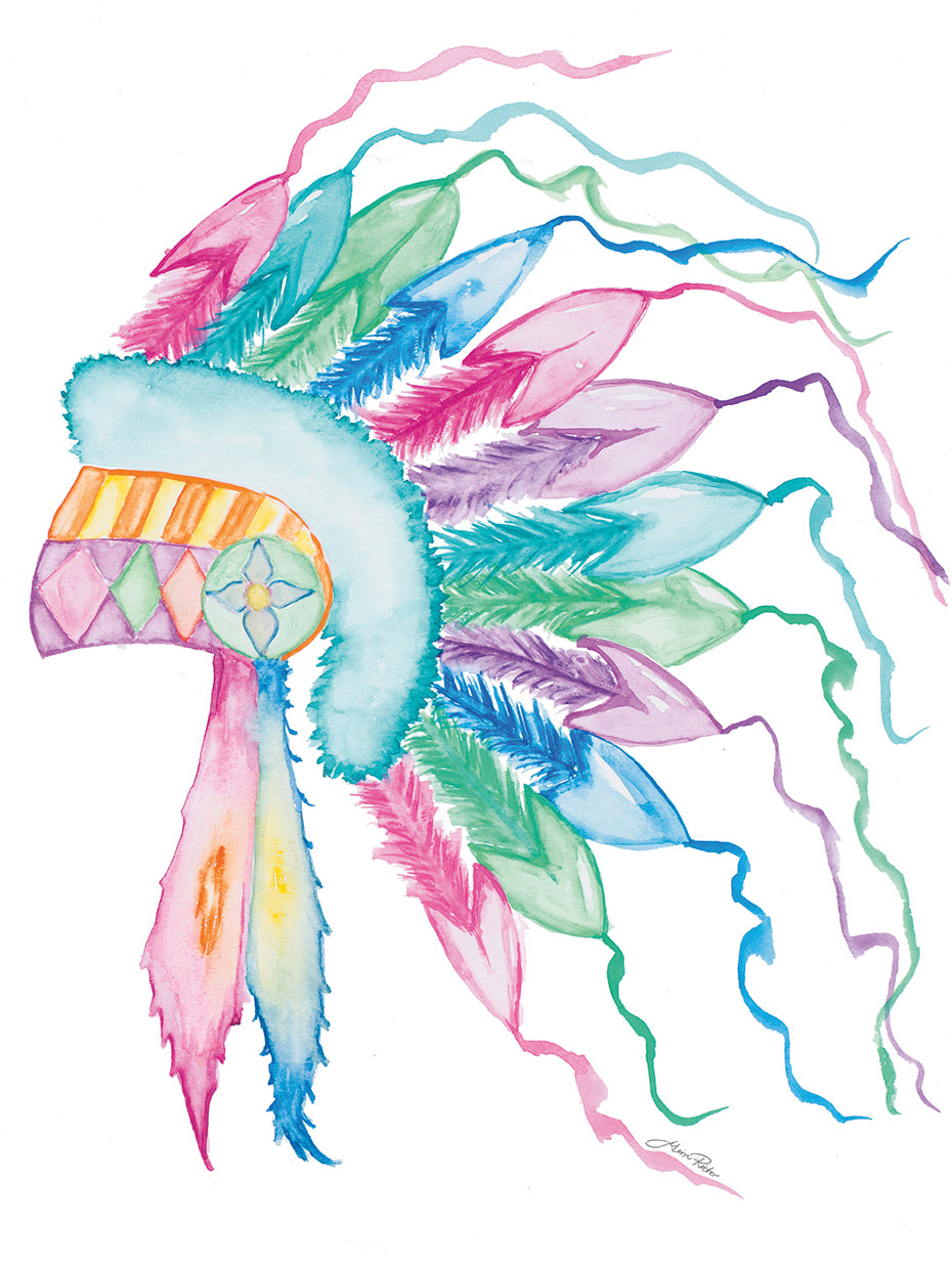 Watercolor Tribal Head