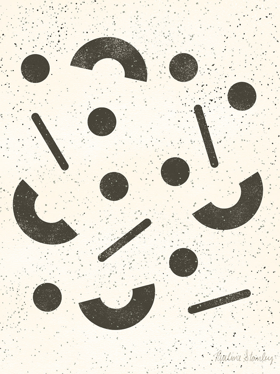 Jumbled Shapes Black Cream