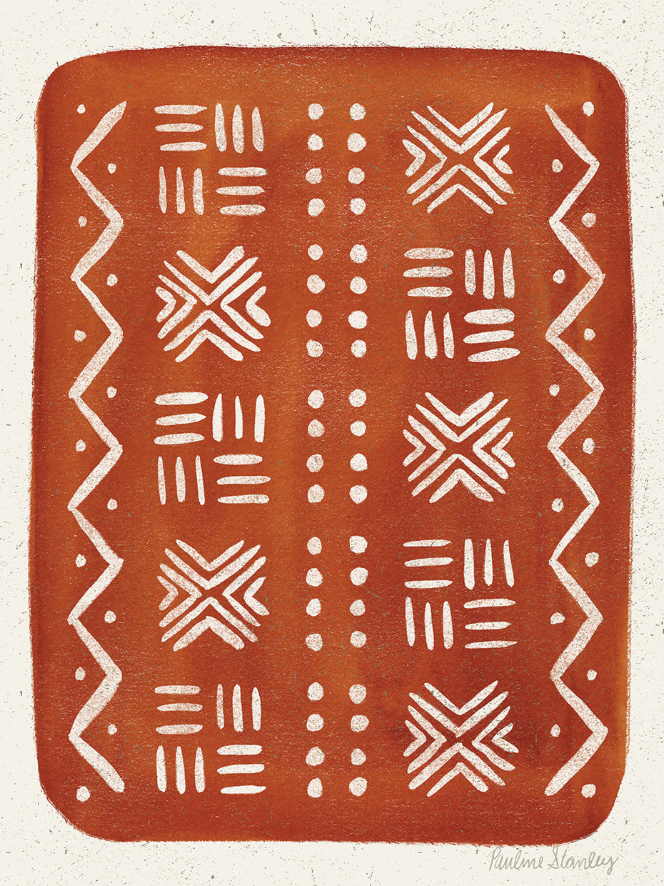 Mud Cloth Pattern Rust