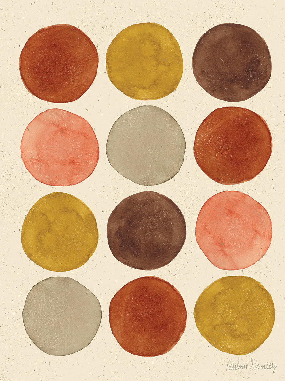 Watercolor Dots Rust Ochre