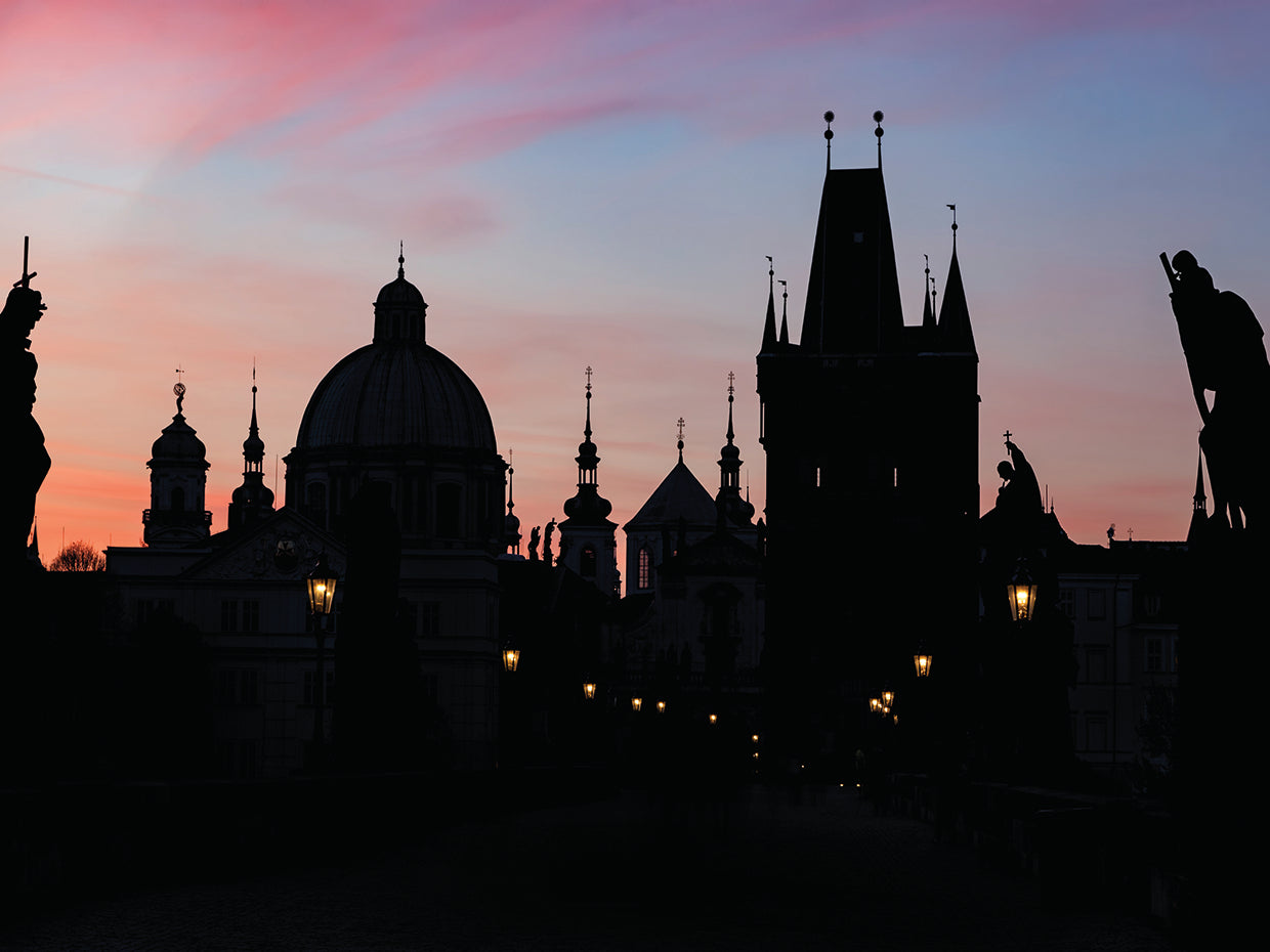 Praga de noche Lienzo