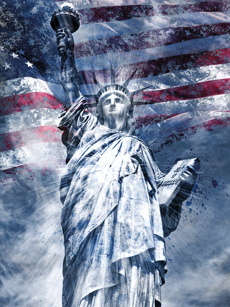Modern Art STATUE OF LIBERTY - blue