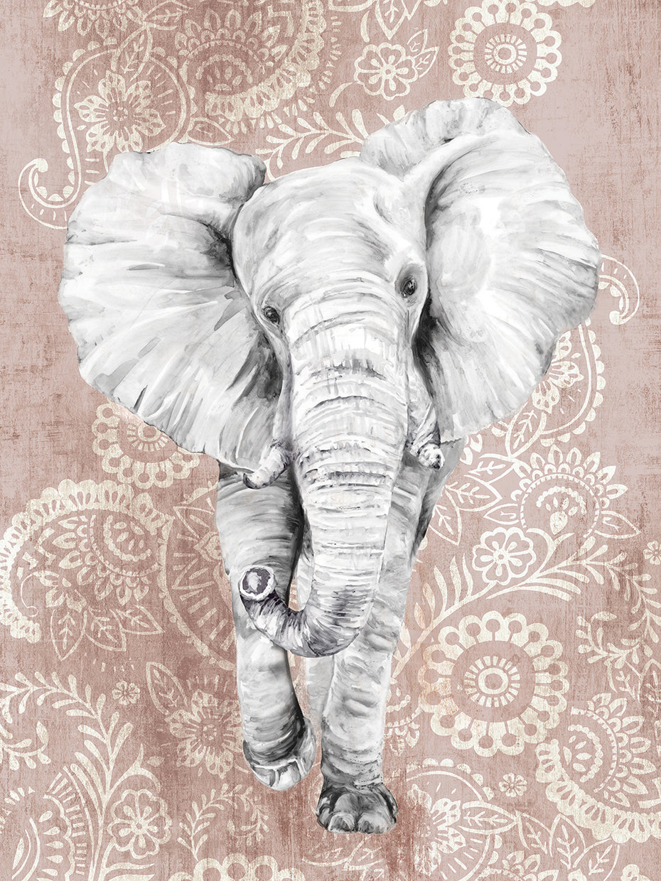 Pink Paisley Elephant