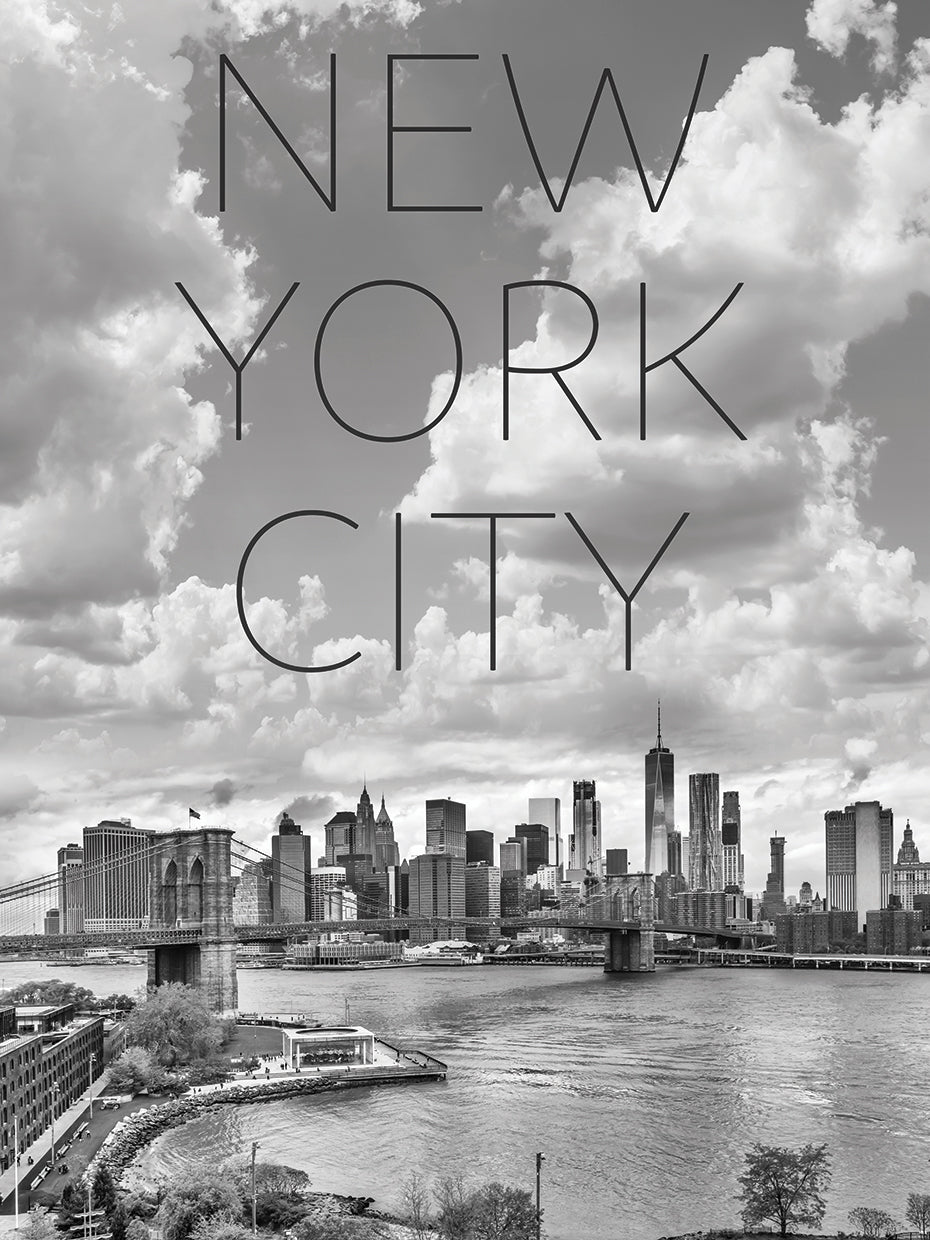 NYC Lower Manhattan & Brooklyn Bridge | Text & Skyline