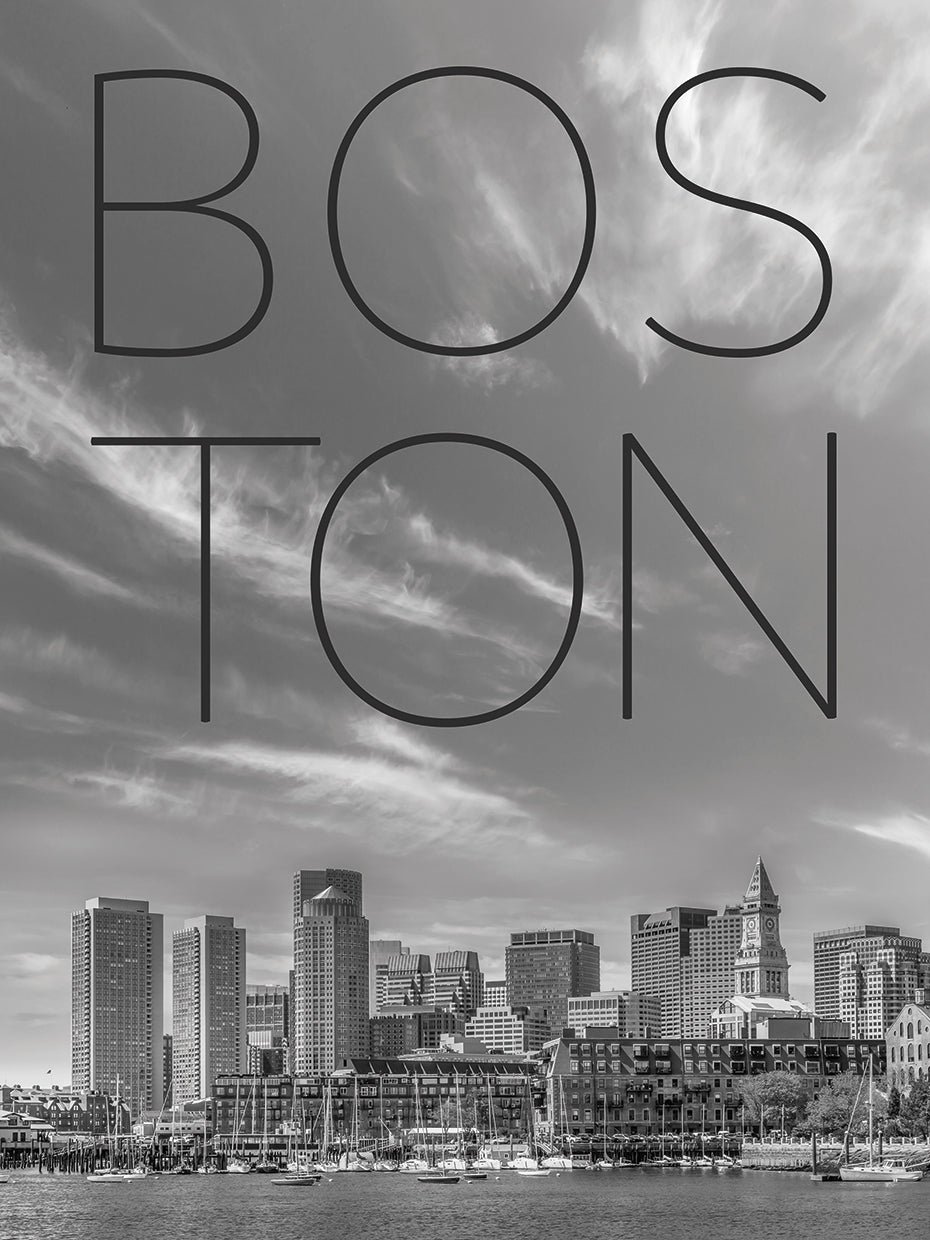 BOSTON Skyline Financial District & North End | Text & Skyline
