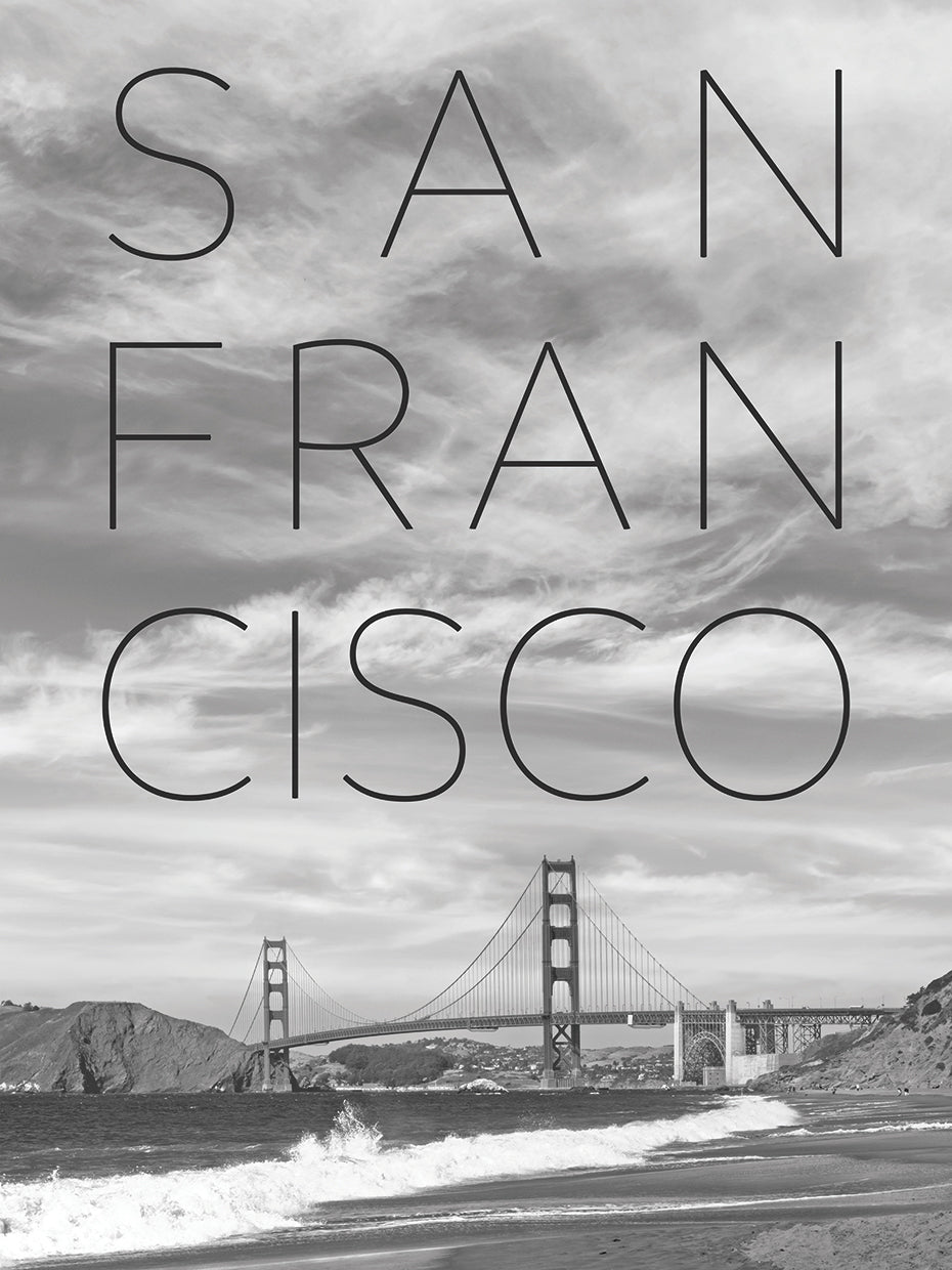 Golden Gate Bridge & Baker Beach | Text & Skyline