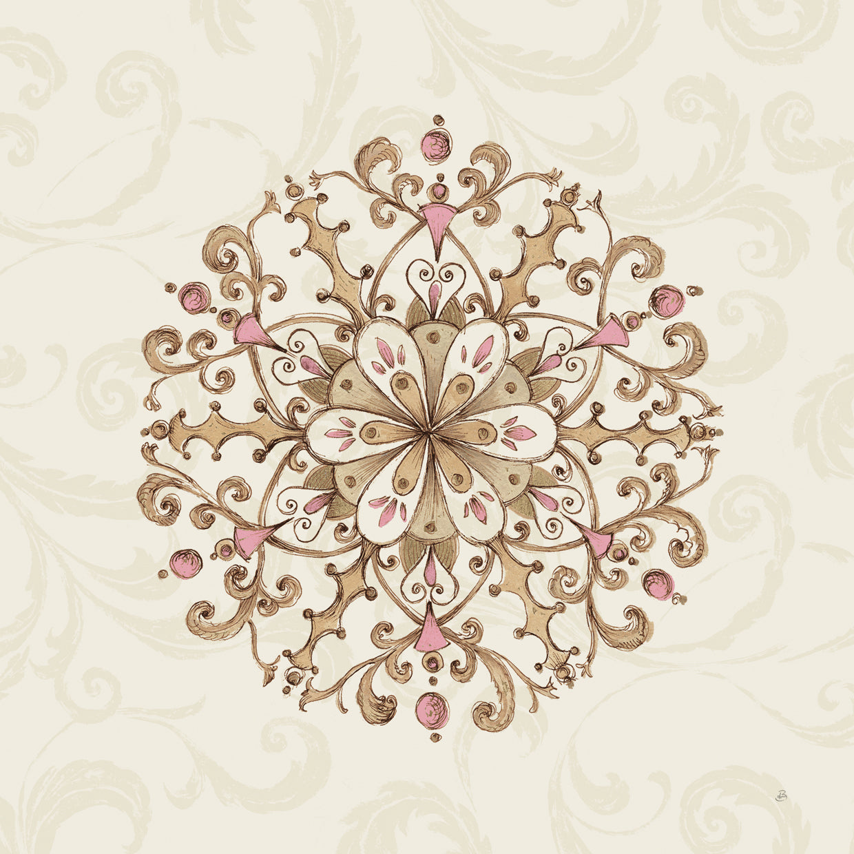 Elegant Season Snowflake III Pink