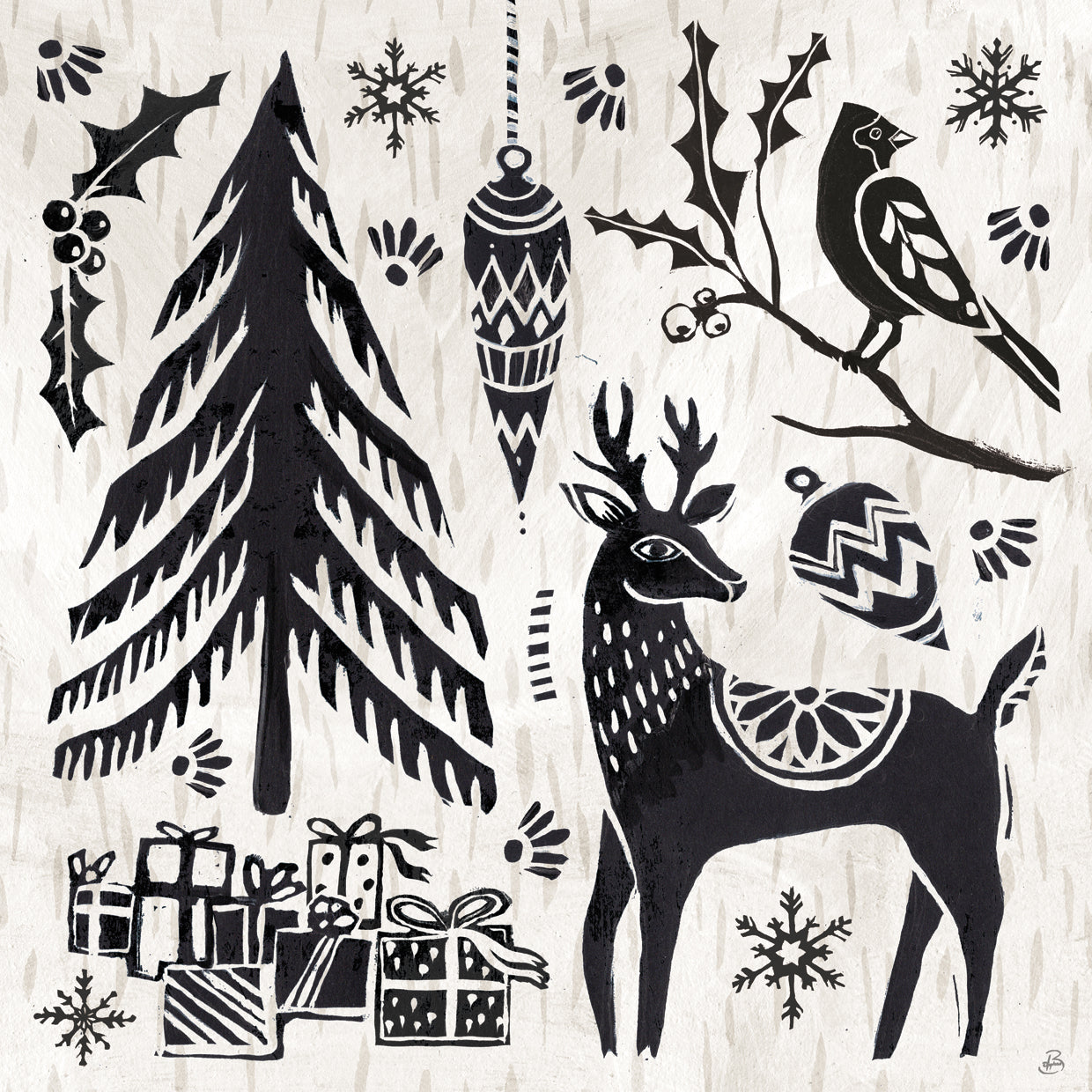 Woodcut Christmas V